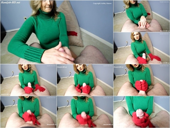 Green Sweater and Red Glove handjob – Ashley Mason